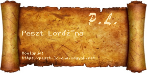 Peszt Loréna névjegykártya